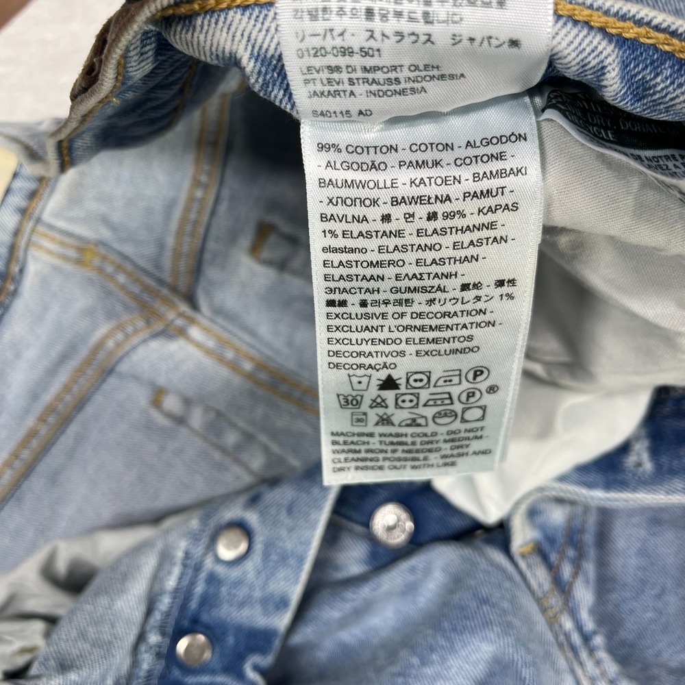 Levi's Ribcage Straight Jeans Women's Blue Denim Classic Button Fly - 30X26.5 - Picture 10 of 12